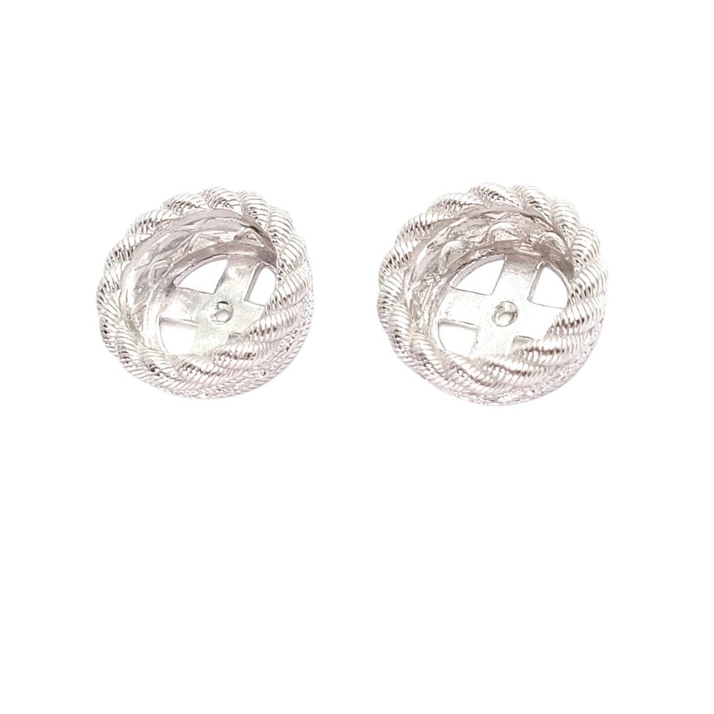 Judith Ripka Sterling Silver Twist Bezel Earring Jackets 10mm Opening